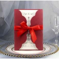Simple Style Invitation Card Wedding Card Invitation Thanksgiving Day Greeting Card Dark Red
